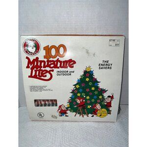 100 Miniature Lights orange Color Indoor Outdoor MERRY CHEERS! NOS green cord
